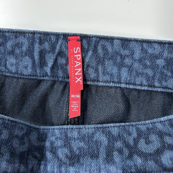 Spanx Jeanish Ankle Leggings Womens Size Medium Leopard Cheetah Pull On Pants - Picture 3 of 9